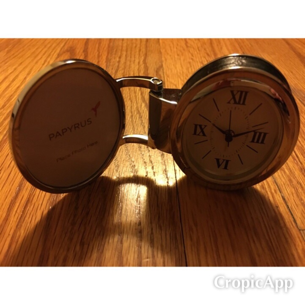 Papyrus Black Oval Photo Clock.